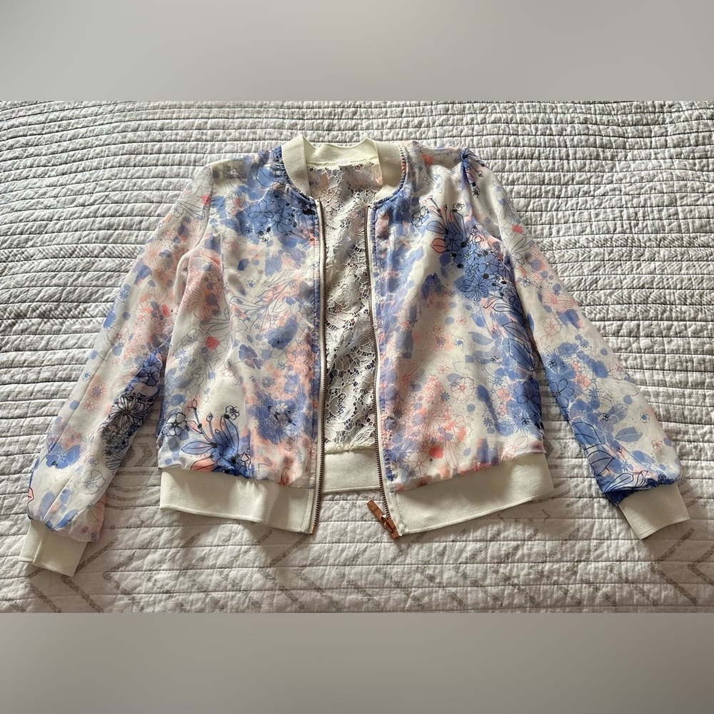Reversible floral print lightweight jacket, candies, size M